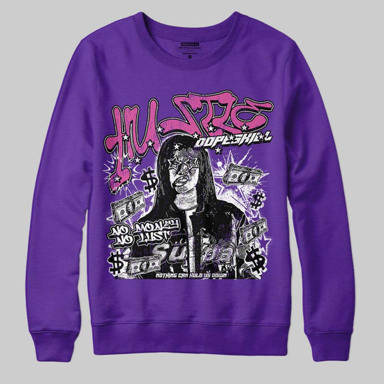 PURPLE Sneakers DopeSkill Sweatshirt No Money No Lust Graphic Streetwear - Purple