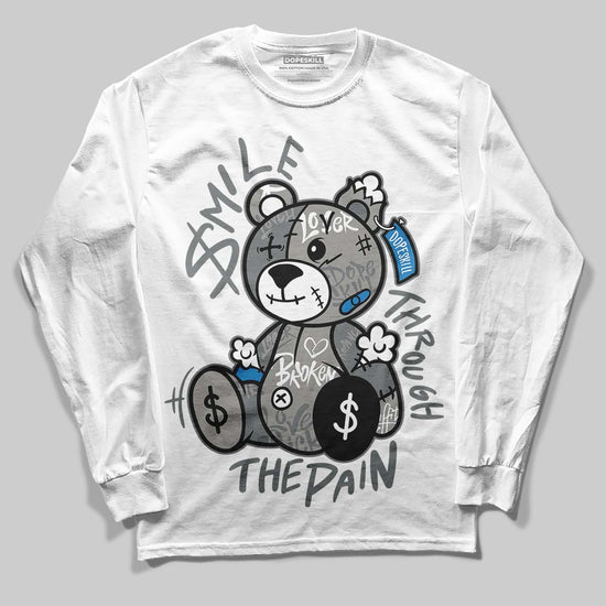 Jordan 9 Cool Grey DopeSkill Long Sleeve T-Shirt Smile Through The Pain Graphic Streetwear - White