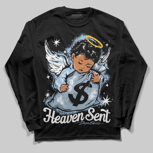 Jordan 40 “Blue Suede” DopeSkill Long Sleeve T-Shirt Heaven Sent Graphic Streetwear - Black