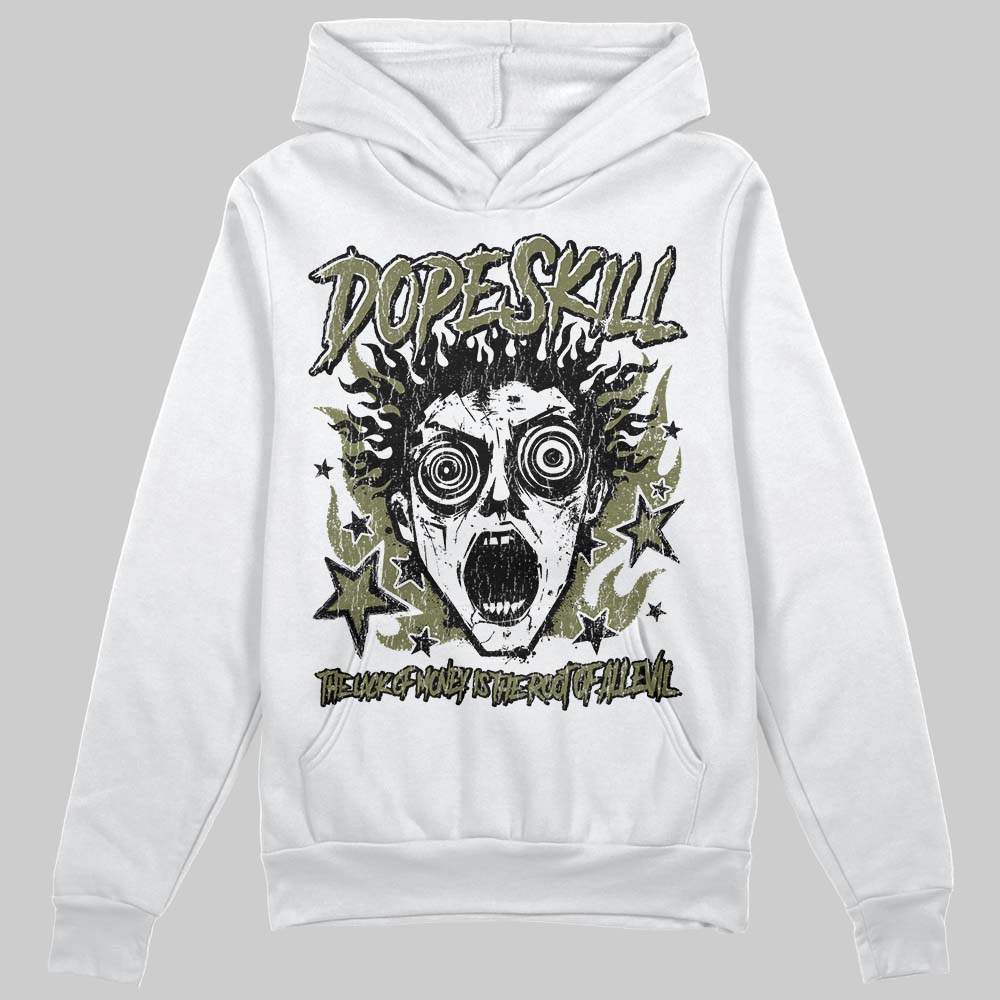 Olive Sneakers DopeSkill Hoodie Sweatshirt Root of Evil Graphic Streetwear - White