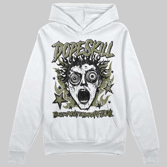 Olive Sneakers DopeSkill Hoodie Sweatshirt Root of Evil Graphic Streetwear - White