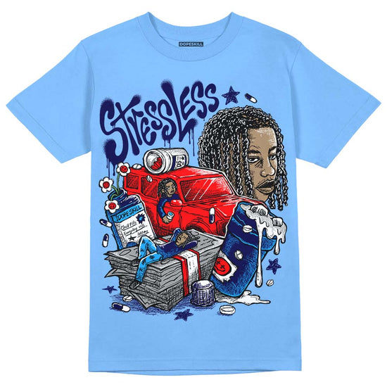 Jordan 9 Powder Blue DopeSkill Sky Blue T-Shirt Stressless Graphic Streetwear