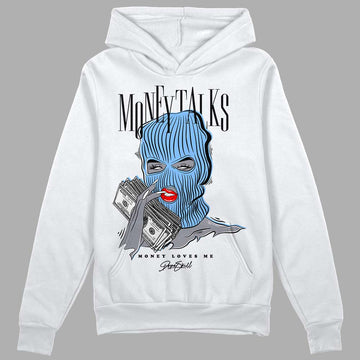 Jordan 9 Powder Blue DopeSkill Hoodie Sweatshirt Money  Talks Graphic Streetwear - White 