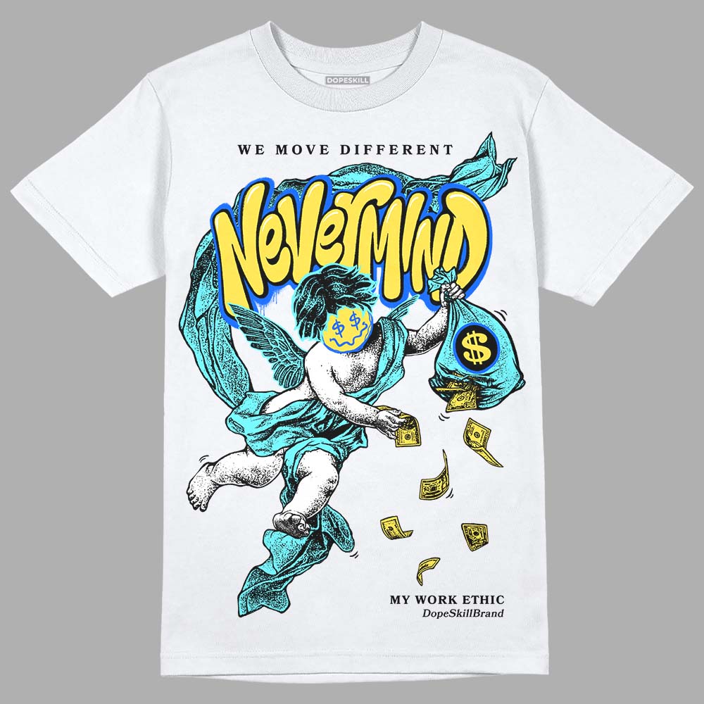 Jordan 5 Aqua DopeSkill T-Shirt Nevermind Graphic Streetwear - White