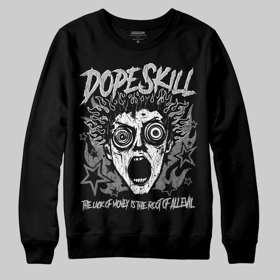 Grey Sneakers DopeSkill Sweatshirt Root of Evil Graphic Streetwear - Black