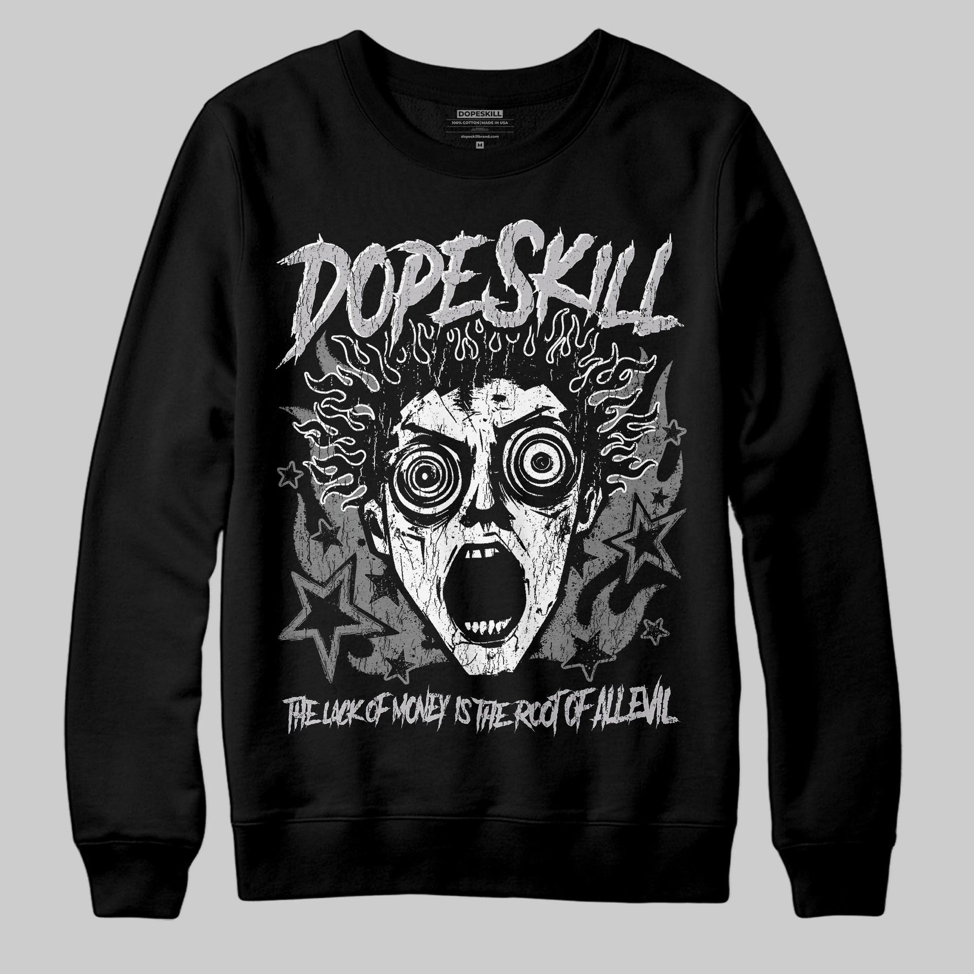 Grey Sneakers DopeSkill Sweatshirt Root of Evil Graphic Streetwear - Black