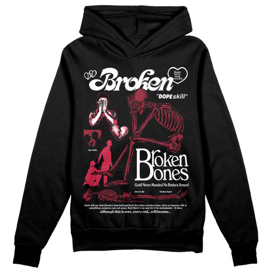 Jordan 1 Retro High '85 OG Metallic Burgundy DopeSkill Hoodie Sweatshirt Broken Bones Graphic Streetwear - Black