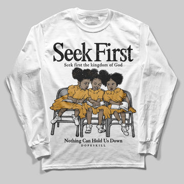 Jordan 11 "Gratitude" DopeSkill Long Sleeve T-Shirt New Seek First Graphic Streetwear - White