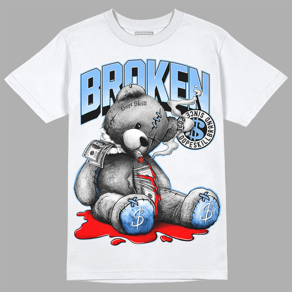 Jordan 9 Powder Blue DopeSkill T-Shirt Sick Bear Graphic Streetwear - WHite 