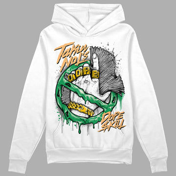 Jordan 2 Retro Lucky Green DopeSkill Hoodie Sweatshirt Takin No L's Graphic Streetwear - White 