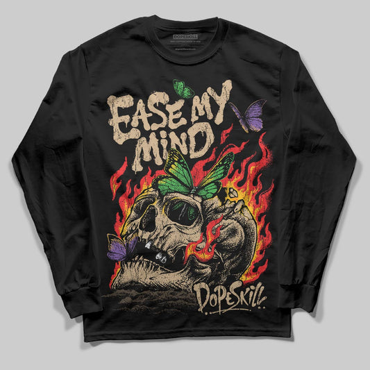 TAN Sneakers DopeSkill Long Sleeve T-Shirt Ease My Mind Graphic Streetwear - Black