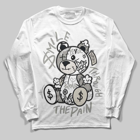 Jordan 3 Retro Pure Money DopeSkill Long Sleeve T-Shirt Smile Through The Pain Graphic Streetwear - White