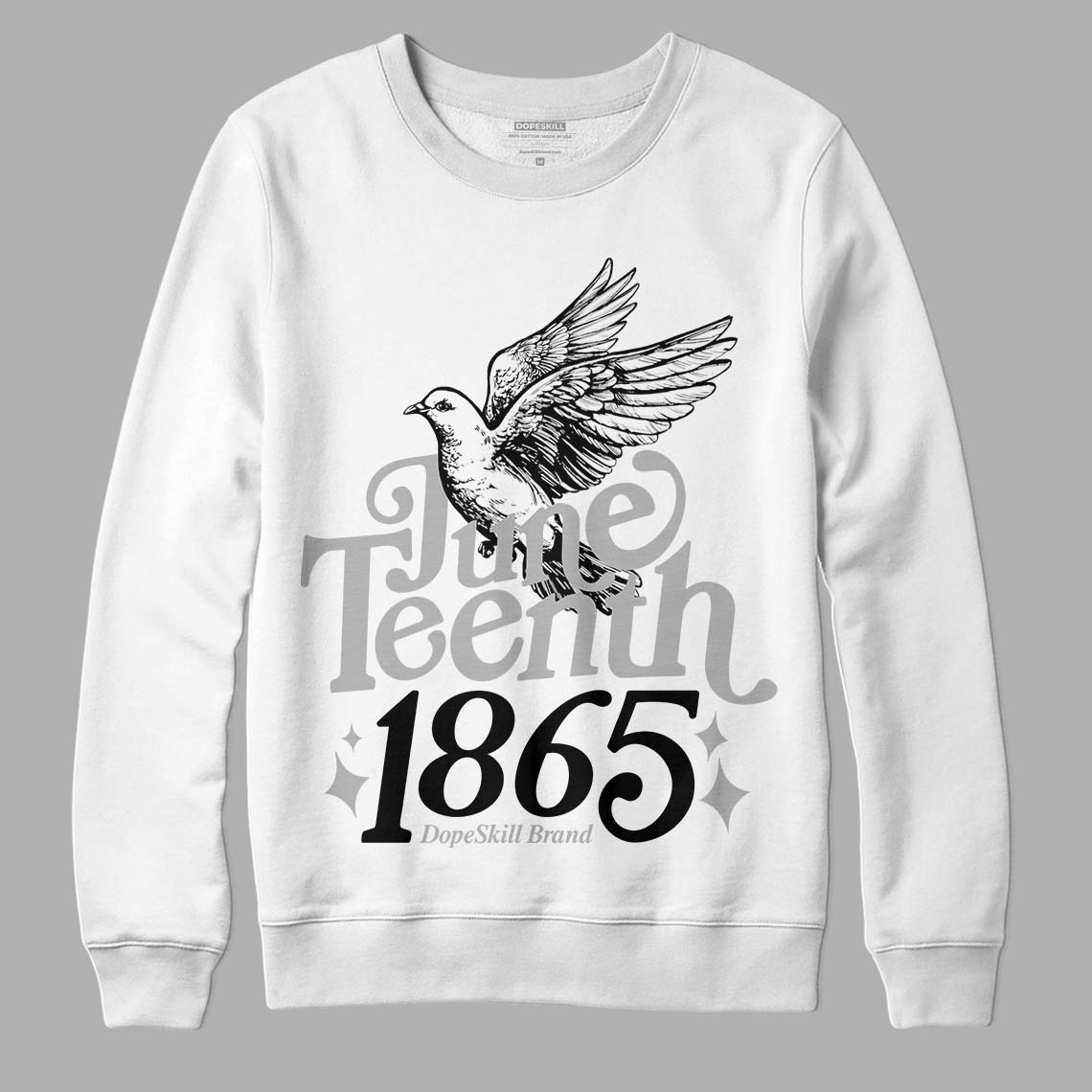 Jordan 3 “Off Noir” DopeSkill Sweatshirt Juneteenth 1865 Graphic Streetwear - White