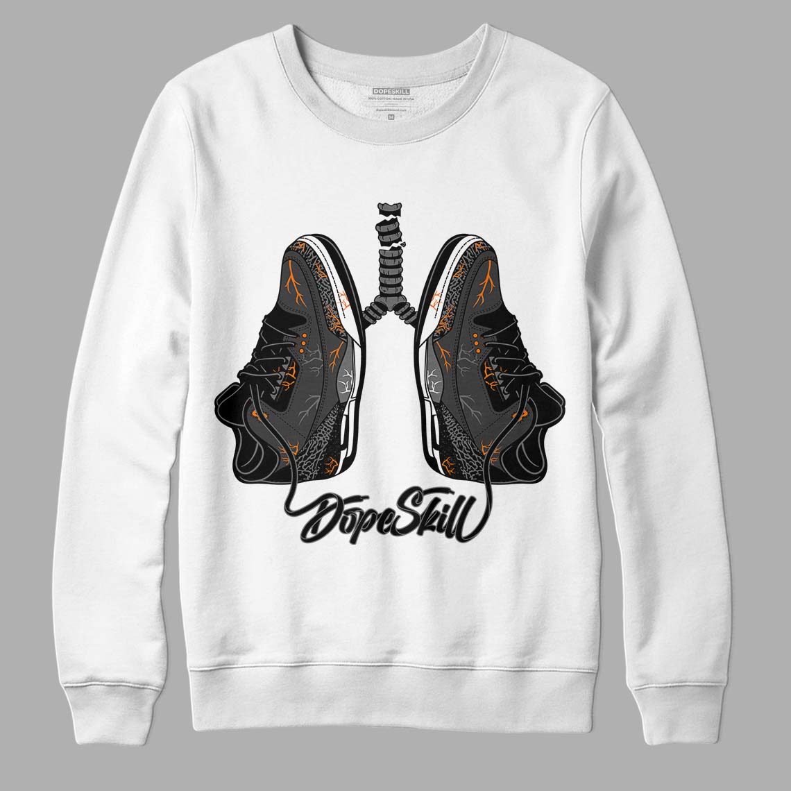 Jordan 3 Retro 'Fear Pack' DopeSkill  Sweatshirt Breathe Graphic Streetwear - White