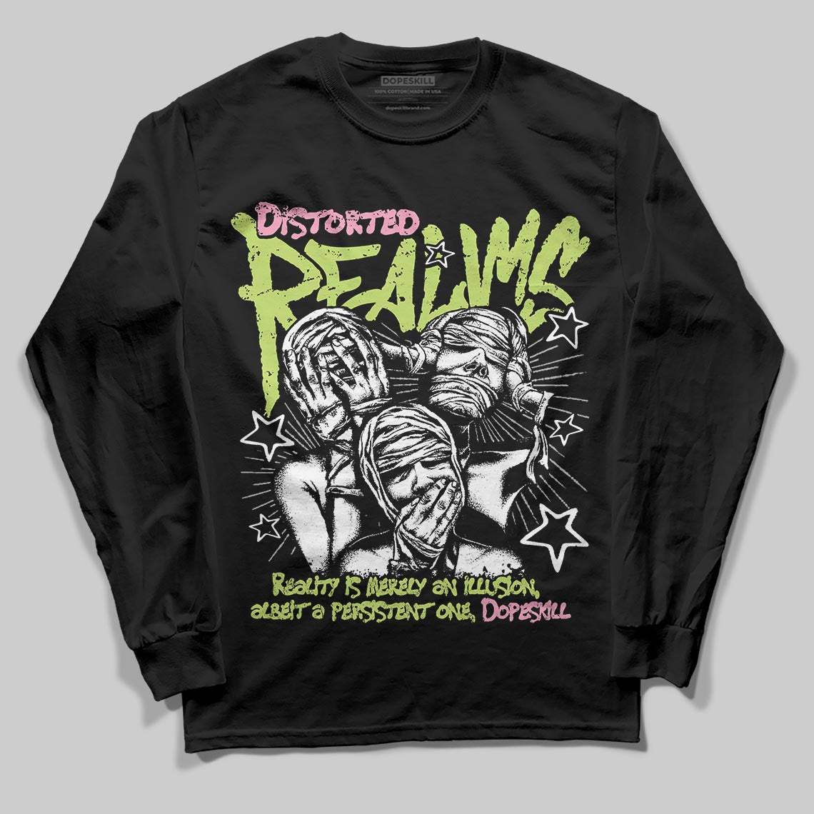 Chase B x Travis Scott x Jordan Jumpman Jack DopeSkill Long Sleeve T-Shirt Distorted Realms Graphic Streetwear - black