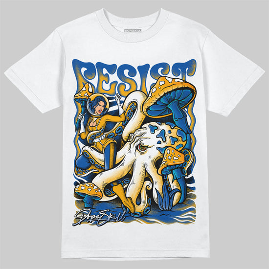 Dunk Blue Jay and University Gold DopeSkill T-Shirt Resist Graphic Streetwear - White