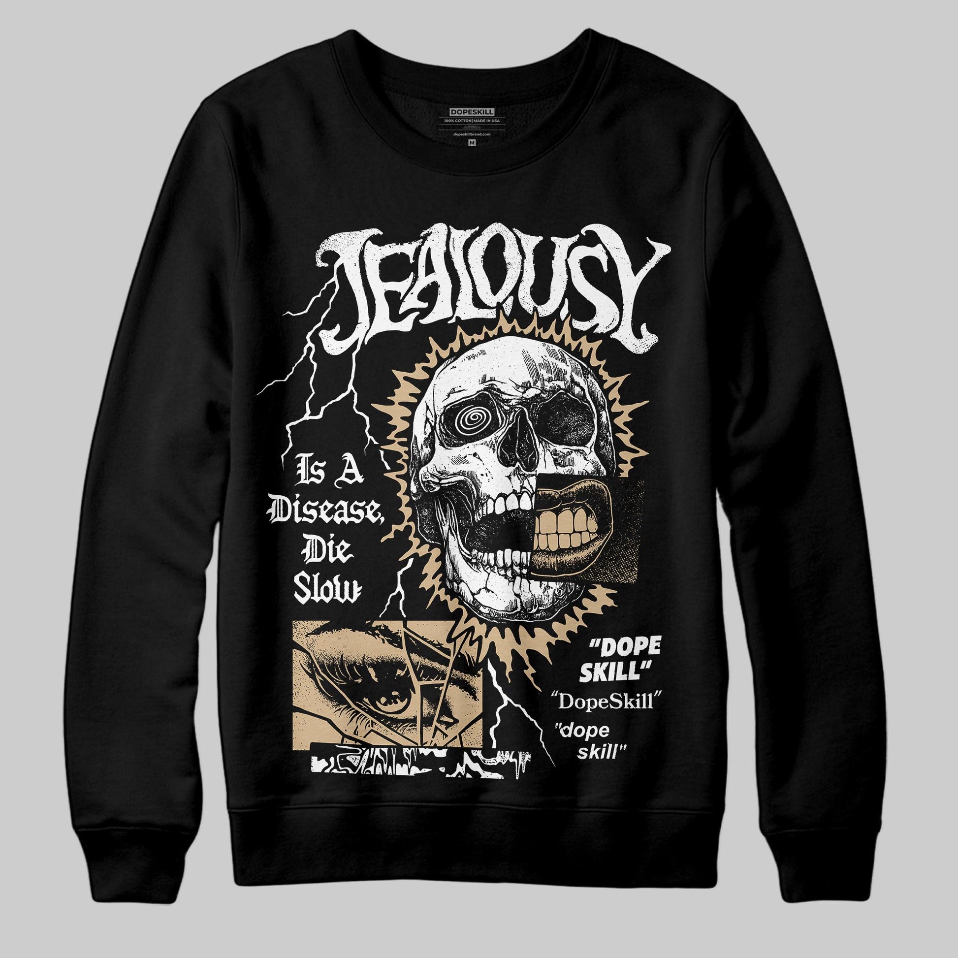 TAN Sneakers DopeSkill Sweatshirt Jealousy Graphic Streetwear - Black