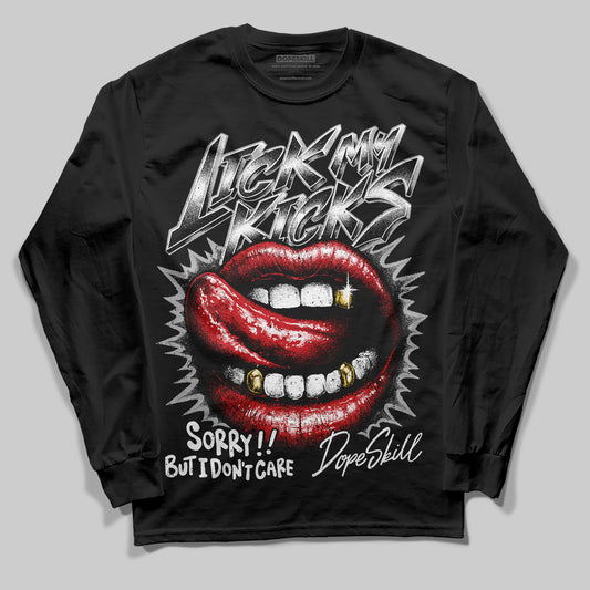 Jordan 3 OG “Black Cement” DopeSkill Long Sleeve T-Shirt Lick My Kicks Graphic Streetwear - Black