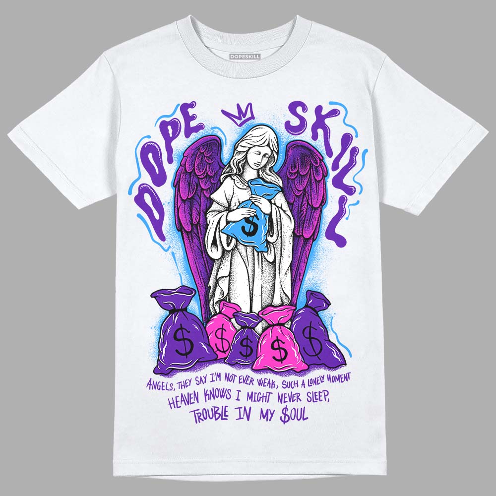 Dunk Low Championship Court Purple DopeSkill T-Shirt Angels Graphic Streetwear - White 