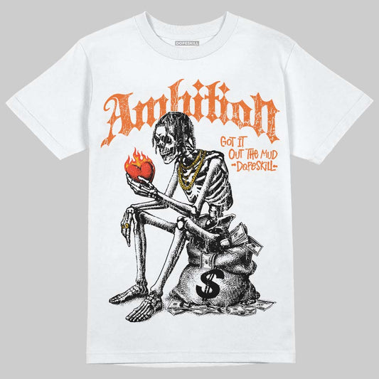 Orange, Black and White Sneakers DopeSkill T-Shirt Ambition Graphic Streetwear - White
