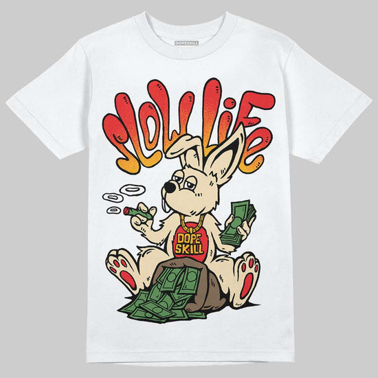 Red Sneakers DopeSkill T-Shirt Slow Life Graphic Streetwear - White