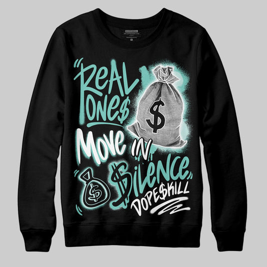 Jordan 11 Low "Igloo" DopeSkill Sweatshirt Real Ones Move In Silence Graphic Streetwear - Black