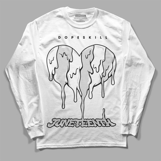 Dunk Low ‘Pure Platinum’ DopeSkill Long Sleeve T-Shirt Juneteenth Heart Graphic Streetwear - White