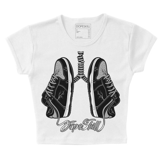 Jordan 1 Low OG “Shadow” DopeSkill Women's Crop Top Breathe Graphic Streetwear - White