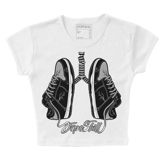 Jordan 1 Low OG “Shadow” DopeSkill Women's Crop Top Breathe Graphic Streetwear - White