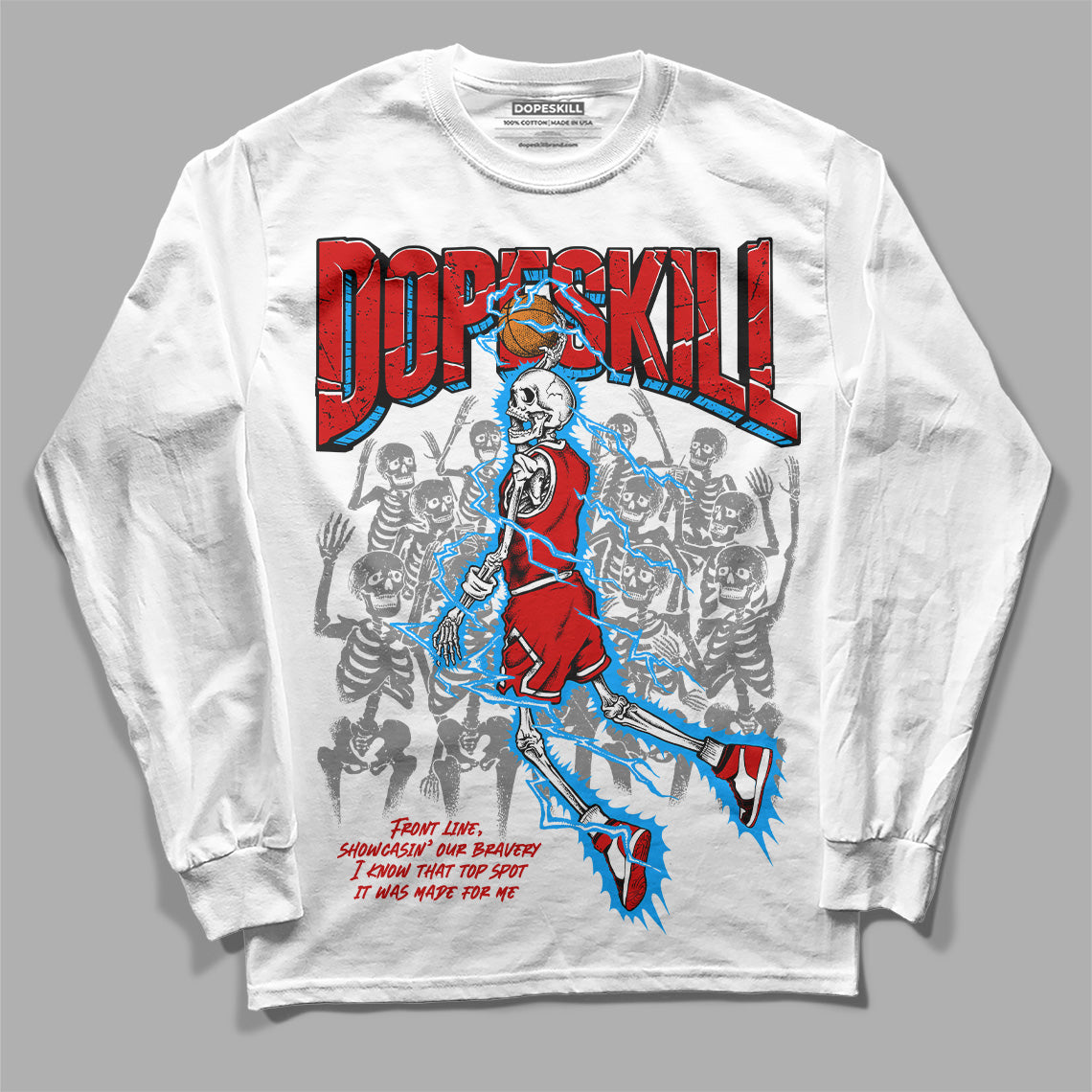 Jordan 1 Retro Low "Black Toe" DopeSkill Long Sleeve T-Shirt Thunder Dunk Graphic Streetwear - White