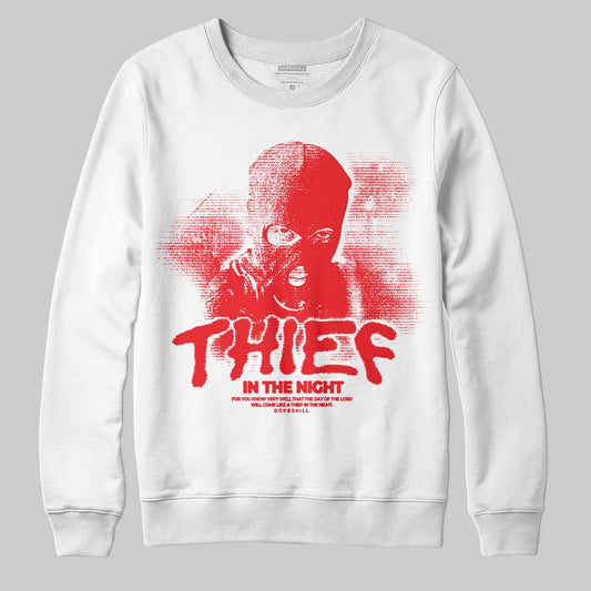 Red Sneakers DopeSkill Sweatshirt Thief In The Night Graphic Streetwear - White