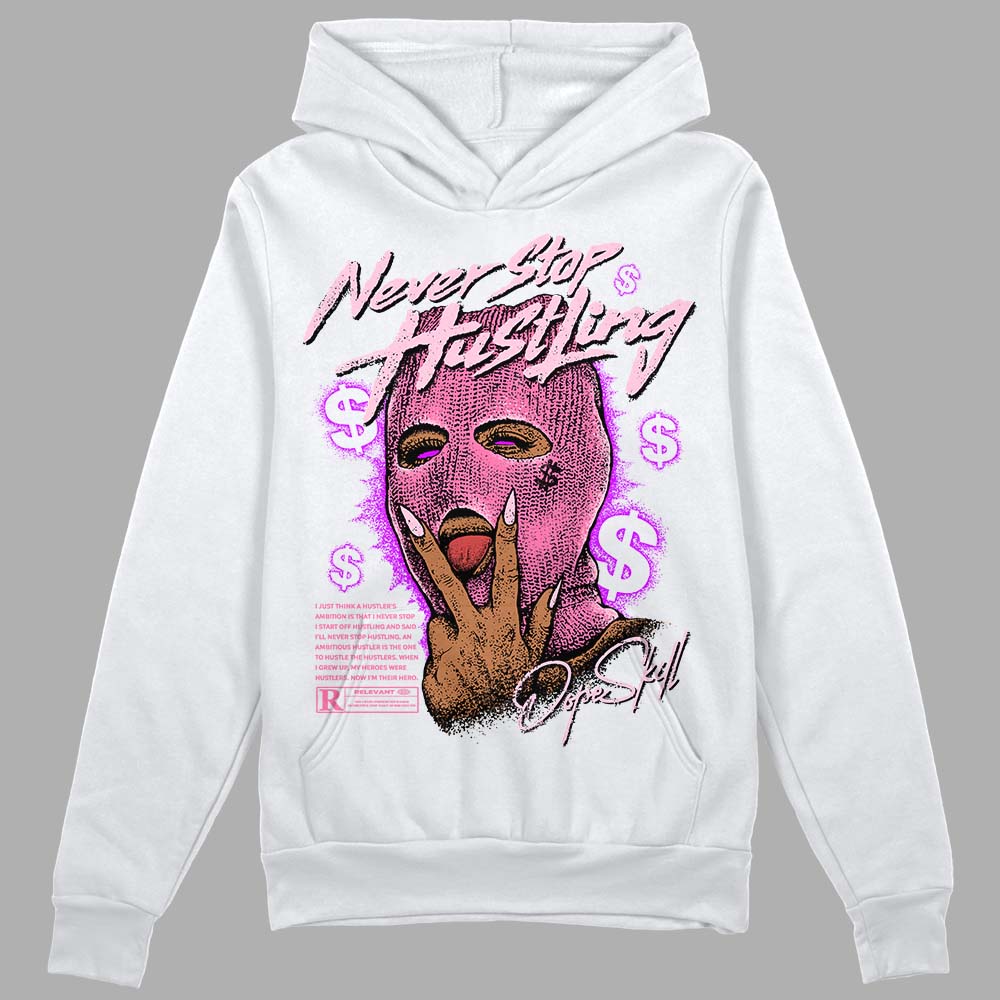 Dunk Low LX Pink Foam DopeSkill Hoodie Sweatshirt Never Stop Hustling Graphic Streetwear - White 