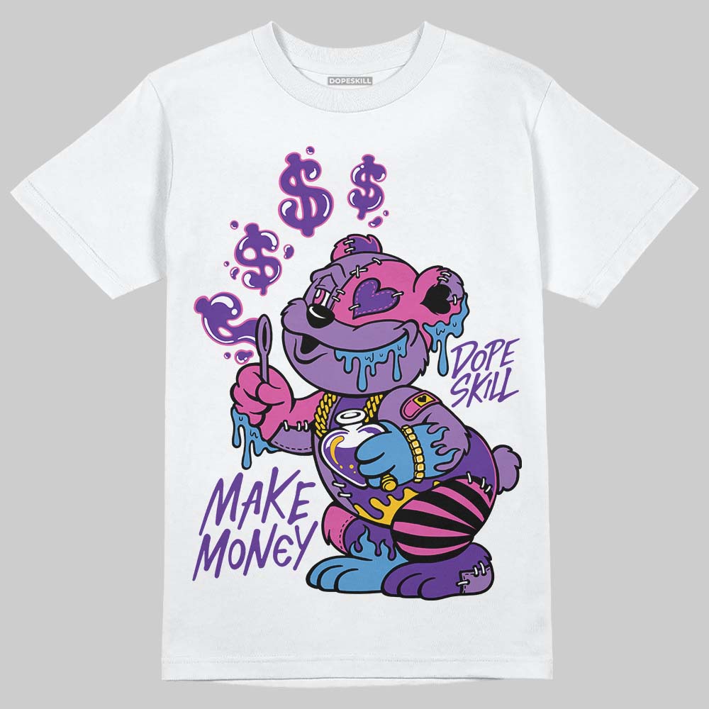 PURPLE Sneakers DopeSkill T-Shirt Make Money Graphic Streetwear - White