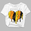 Jordan 6 “Yellow Ochre” DopeSkill Women's Crop Top Slime Drip Heart Graphic Streetwear - White