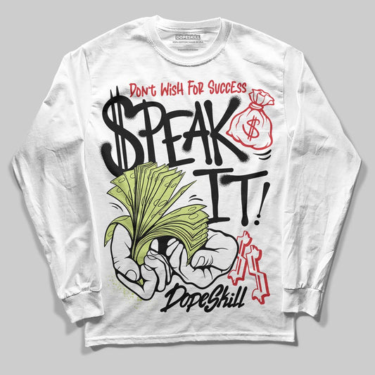 Jordan 5 “Luminous Green” DopeSkill Long Sleeve T-Shirt Speak It Graphic Streetwear - White