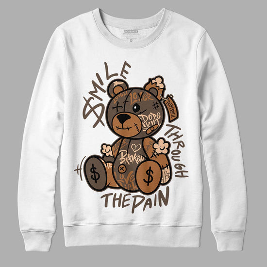 Jordan 1 Retro High OG Palomino DopeSkill Sweatshirt Smile Through The Pain Graphic Streetwear - White