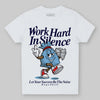 University Blue Sneakers DopeSkill Toddler Kids T-shirt Work Hard In Silence Graphic Streetwear - White