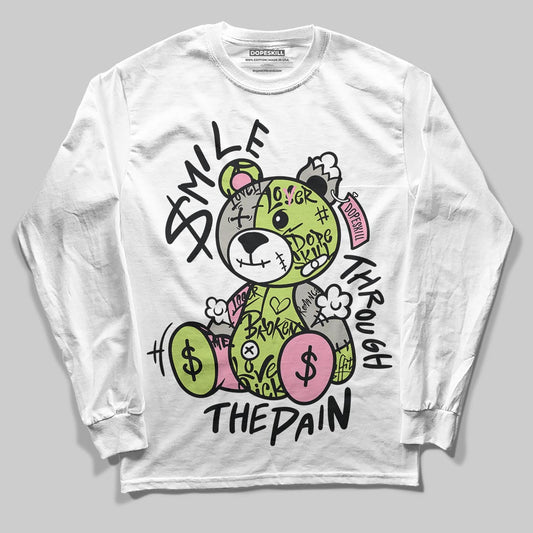 Chase B x Travis Scott x Jordan Jumpman Jack DopeSkill Long Sleeve T-Shirt Smile Through The Pain Graphic Streetwear - White