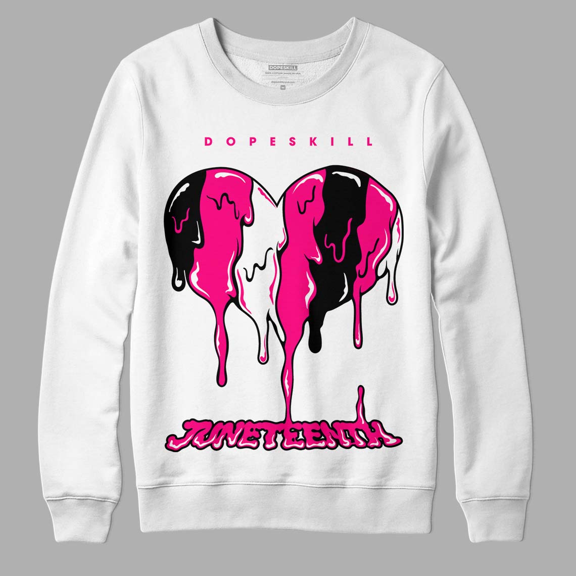 Jordan 1 Low GS “Fierce Pink” Dopeskill Sweatshirt Juneteenth Heart Graphic Streetwear - White