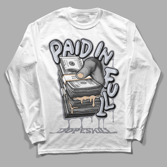 Jordan 4 Retro Frozen Moments DopeSkill Long Sleeve T-Shirt Paid In Full Graphic Streetwear - White 