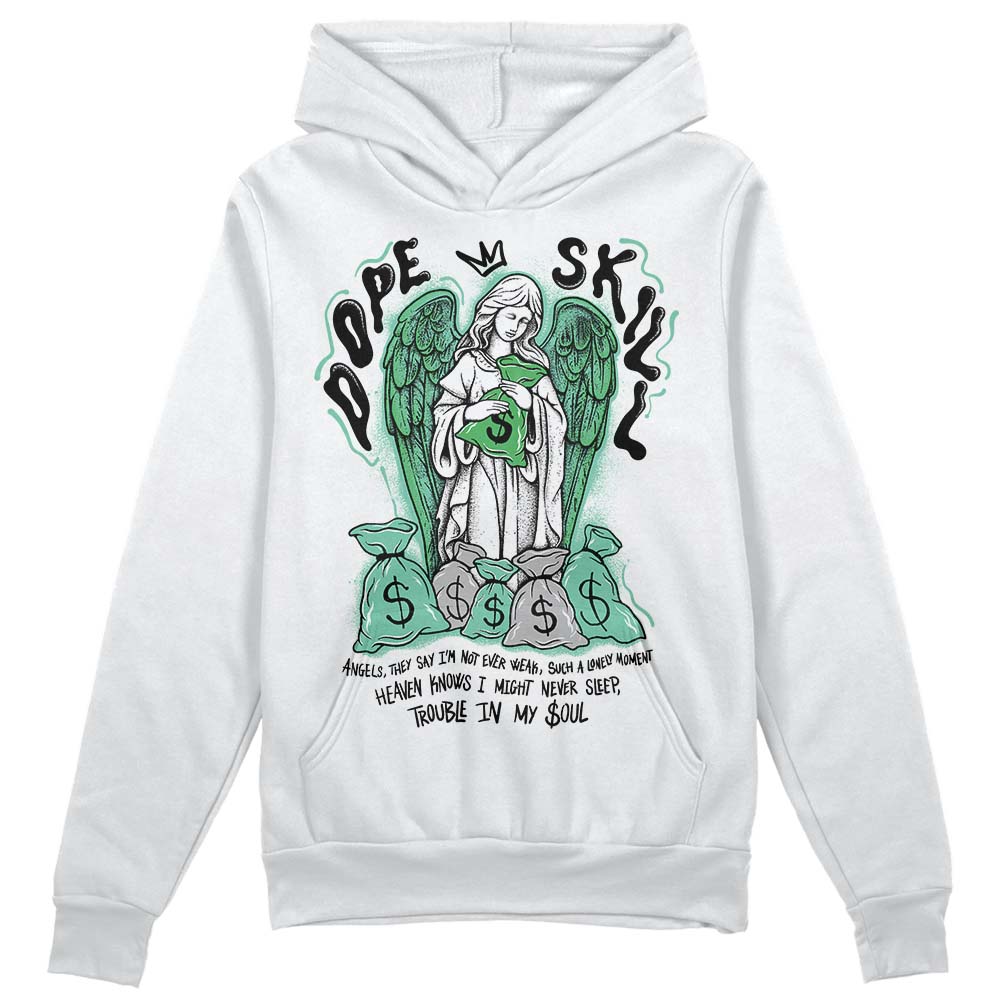 Jordan 1 High OG Green Glow DopeSkill Hoodie Sweatshirt Angels Graphic Streetwear - White