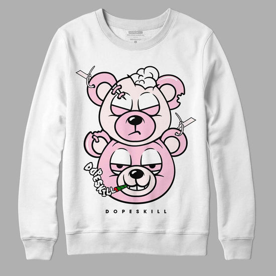 Dunk Low LX Pink Foam DopeSkill Sweatshirt New Double Bear Graphic Streetwear - White