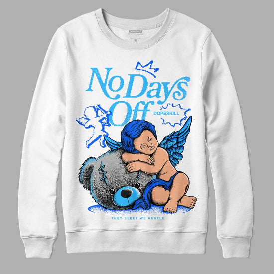 Jordan 2 Low "University Blue" DopeSkill Sweatshirt New No Days Off Graphic Streetwear - White