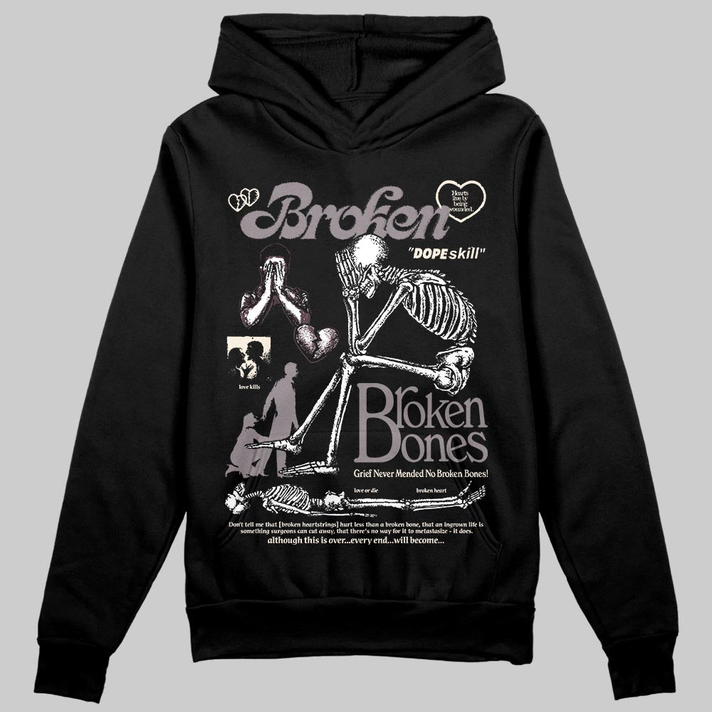 A Ma Maniére x Air Jordan 6 Retro “Smoky Mauve”⁠ DopeSkill Hoodie Sweatshirt Broken Bones Graphic Streetwear - Black