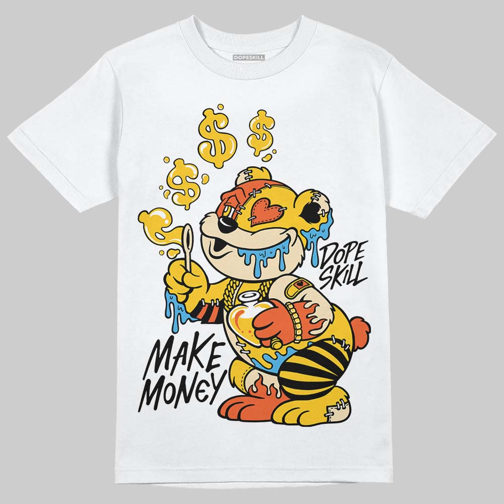 Yellow Sneakers DopeSkill T-Shirt Make Money Graphic Streetwear - White