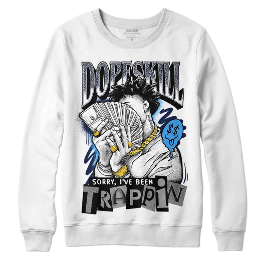 Jordan Spiz’ike Low “White/Obsidian” DopeSkill Sweatshirt Sorry I've Been Trappin Graphic Streetwear - White