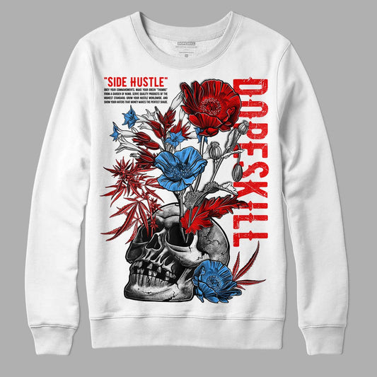 Jordan 11 Retro Cherry DopeSkill Sweatshirt Side Hustle Graphic Streetwear - White