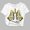 Jordan 6 “Yellow Ochre” DopeSkill Women's Crop Top Breathe Graphic Streetwear - White