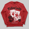 Red Sneakers DopeSkill Long Sleeve T-Shirt Feeling Lucky Graphic Streetwear - Red