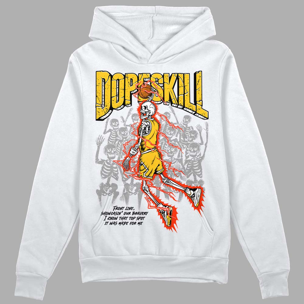 Jordan 4 Retro “Vivid Sulfur” DopeSkill Hoodie Sweatshirt Thunder Dunk Graphic Streetwear - White 